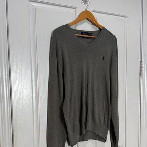 Polo by Ralph Lauren Charcoal V-Neck Sweater for Men